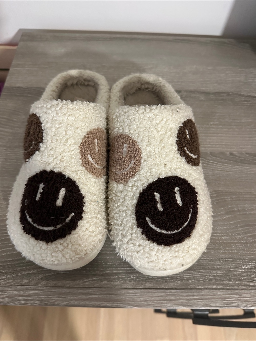 MIA Cream Kids' One-Piece Footies with Brown Smiley Faces